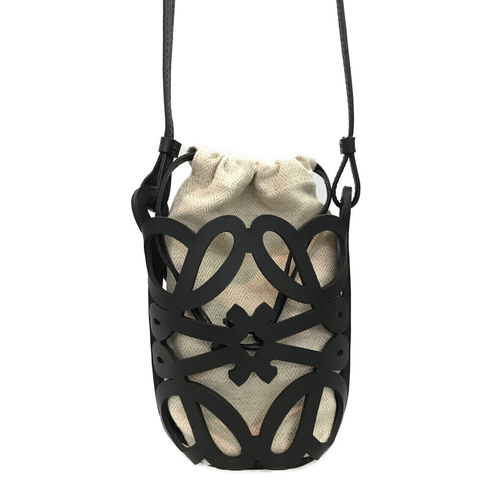 Loewe Anagram Cutout black leather Crossbody Shoulder Bag